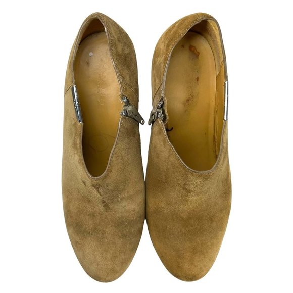 Coach Seneca Brown Suede Stiletto Round Toe Snakeskin Heels 7 - Picture 3 of 13